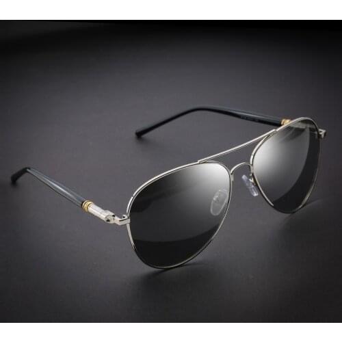 Classic Photochromic Pilot Polarized Sunglasses Men Driving Chameleon Discoloration Sun Glasses Male Shades Oculos De Sol UV400