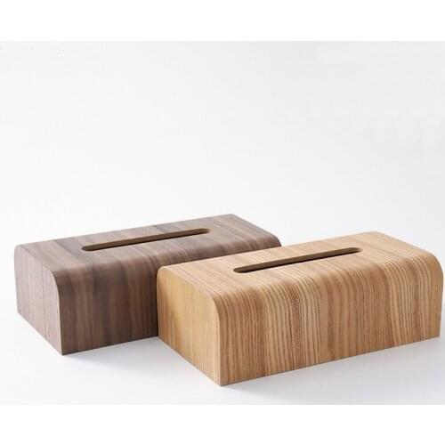Creative pastoral style wooden tissue box Fashion literary brief home wooden tissue box
