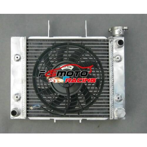 HI-PERF. ATV Aluminum Radiator + FAN FOR Can-Am Can Am Bombardier Rally 175 2007 & 200 2x4 2005