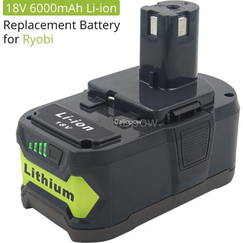 18V 6.0 Ah for Ryobi RB18L50 ONE+ Lithium-Ion Battery P108 RB18L40 RB18L25 RB18L15 P107 P122 P104 P105 with LED Indicator