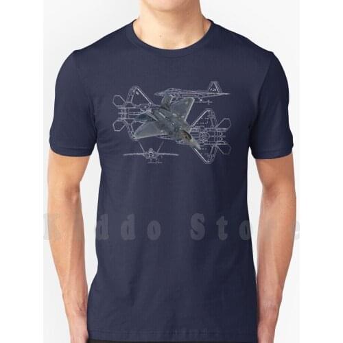 F-22 Blueprints 2.0 T Shirt Men Cotton Cotton S-6Xl Allies Airplane Pilot History Vintage Vector Airforce Dogfight Dogfights