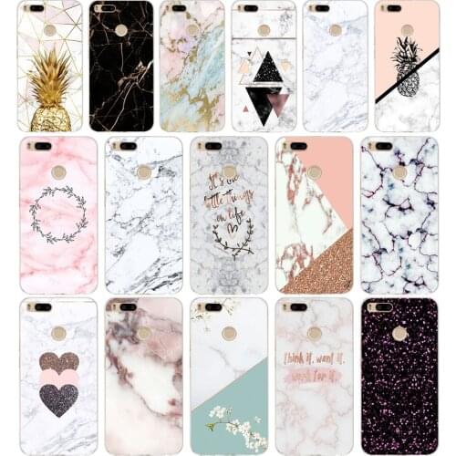 58AA pink white blue marble gift Soft Silicone Tpu Cover phone Case for Xiaomi Redmi Mi A1 A2 8 lite