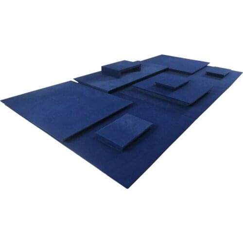 High-grade blue velvet display counter window display set necklace ring earring pendant bracelet display prop tray