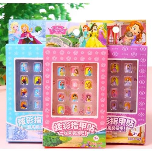 Disney Frozen 2 Princess Sofia Girls Nail Stickers Kids Cartoon Anime Protection Waterproof Nail Stickers Princess Nail Sticker