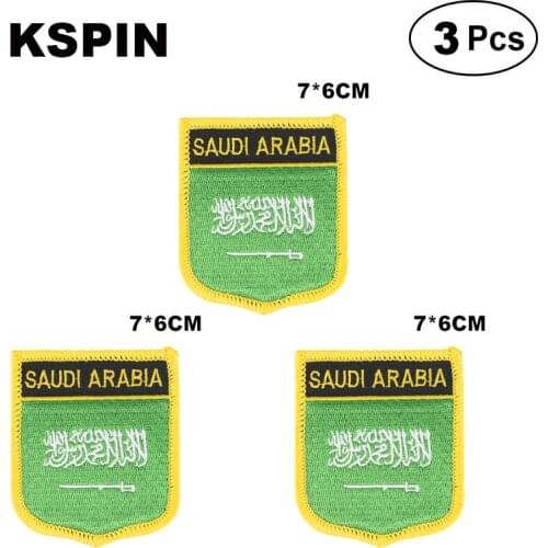 Saudi Arabia Shiled Shape flag patches national flag patches for Cothing DIY Decoration