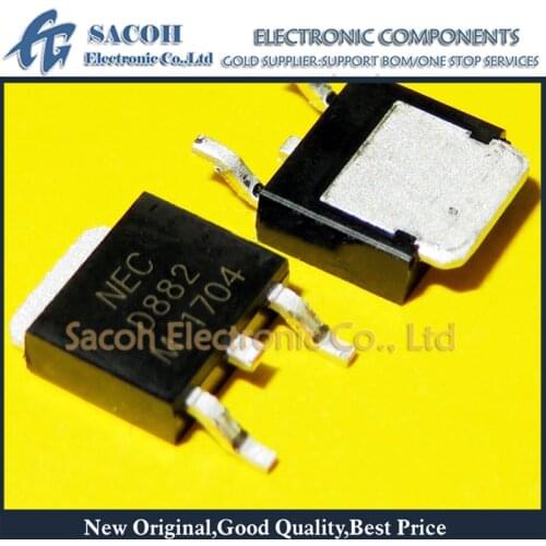 New Original 10PCS/Lot 2SD882 D882 2SD882M D882M TO-252 NPN Silicon Power Transistor