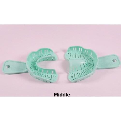 50Pairs Dental Disposable Impression Trays Material Set Plastic Middle Model Pair Rim Lock Tray