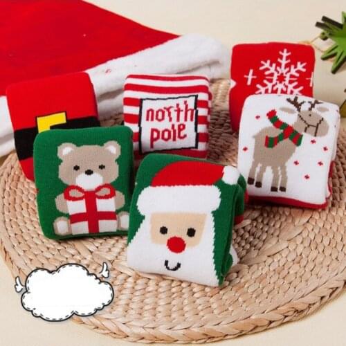 Autumn Winter Christmas Gift Baby Kids Cotton Warm Thick Socks Floor Socks Toddler Boys Girls Cute Cartoon Socks