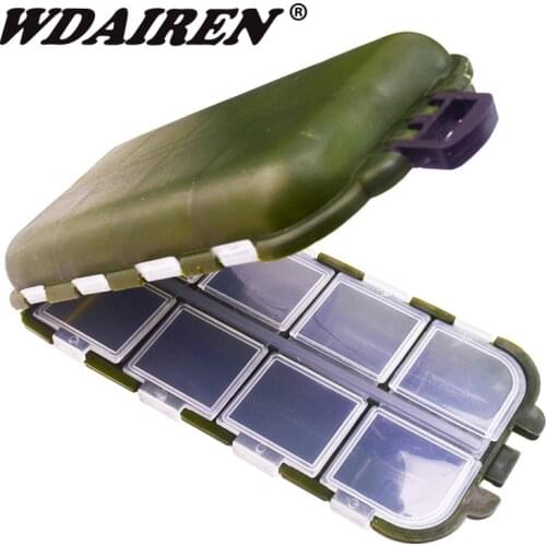 16 Compartments Storage Case Box Plastic Fishing Lure Spoon Hook Bait Tackle Box Small Accessory Box Square Fishhook Box FA-138