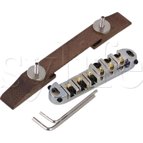 Silver Plated Roller Saddles Rosewood Bridge Set for Jazz Guitar