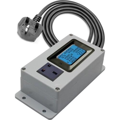 British socket can display A V Hz W kwh intelligent socket display energy power ampere voltage frequency with power plug cable