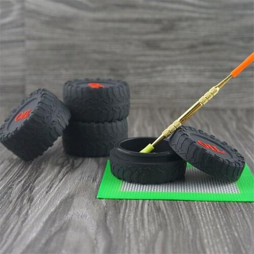 2pcs 23ml Silicone Container Big tyre Silicone Jar For Oil rigs Wax Dab Cigarette Cream Easy To Hold And Carry random color