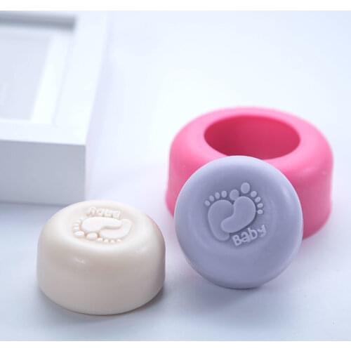 Cute Baby Feet Soap Mold DIY Round Shape Chocolate Candy Baking Mould Handmade Silicone Molds Resin Crafts Home Decor
