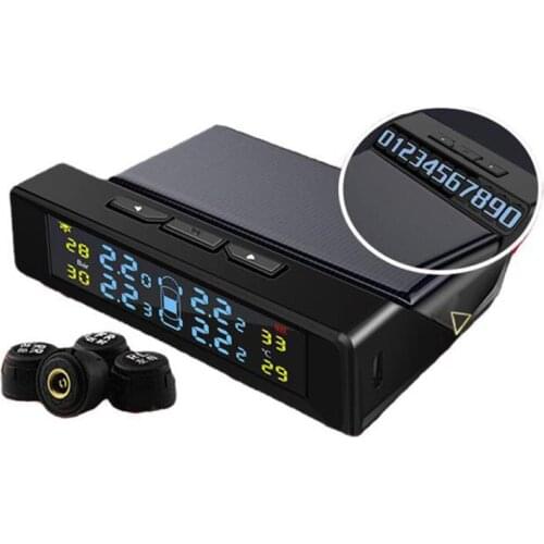 Phone Number Solar Power TPMS Car Tire Pressure Systems Color Screen Alarm Monitor Auto Security Driving Tyre Pressure Warning