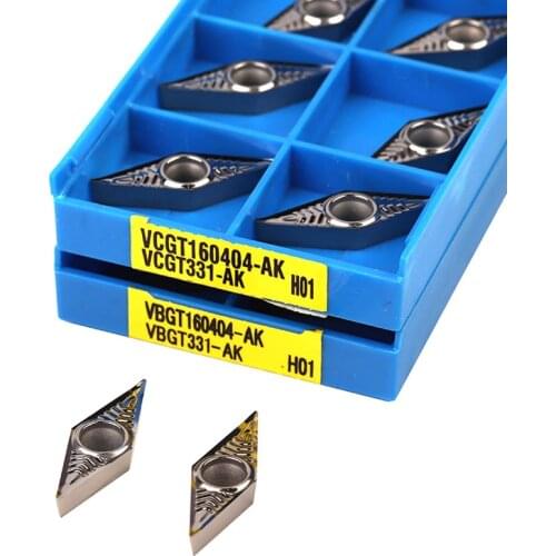 VCGT160402 AK H01 VCGT160404 VCGT160408 CNC Lathe Turning Tool Sharp Corners Carbide Insert Cut Aluminum Woodworking High Finish
