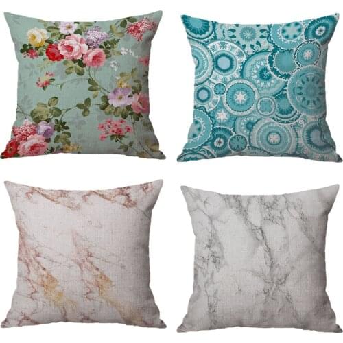 Wasit / Backrest Pillow Cushion Cover Case Floral Marbling Decorative 18” x 18