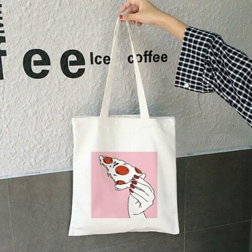 Funny Black Cat Print Women Canvas Shoulder Bag Tote Canvas Bag Graphic Shopping Bags 90s Fashion Harajuku Kawaii Handbags