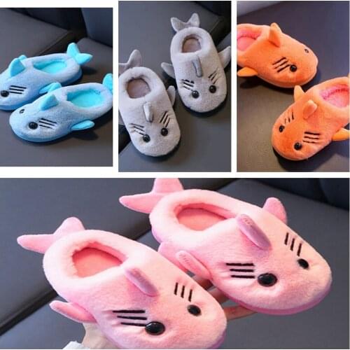 Girl Winter Slippers Plush Boys Home Indoor Shoes Furry Slippers Kids Cotton Men Woman Baby Slippers Rubber Toddler EUR 24-41