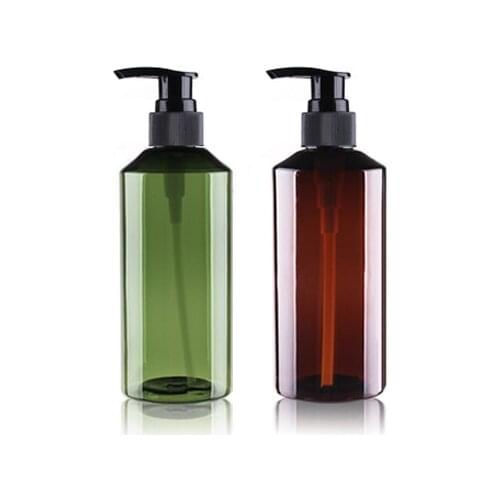 200ml Green Plastic Lotion Cream Pump Shampoo Bottles Refillable Cosmetics Packaging Container Personal Care Shower Gel Bottles