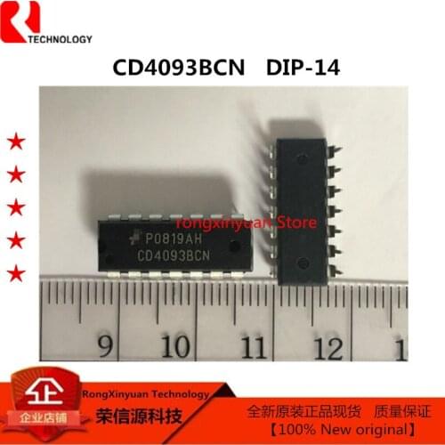 10 pcs/lot CD4093BCN CD4093 DIP-14 Quad 2-Input NAND Schmitt Trigger 100% New Original