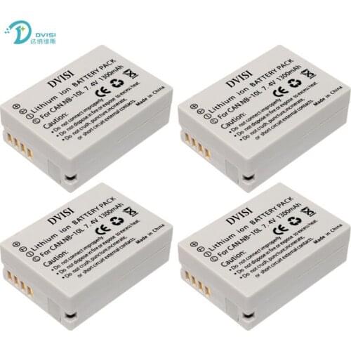 DVISI 4Pcs/lot 1.3Ah NB-10L NB 10L Camera Battery for CANON PowerShot SX40 HS SX40HS SX50 HS SX50HS G1 X G1X G15 G16 SX60 HS G3X