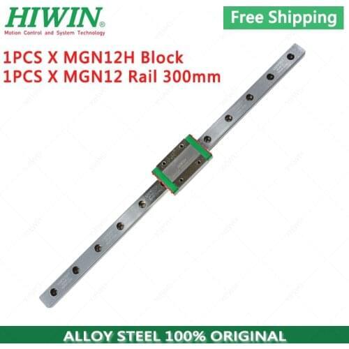 Alloy Steel HIWIN MGN12H slide block with 12mm MGN12 linear guide rail 300mm for 3d printer CNC