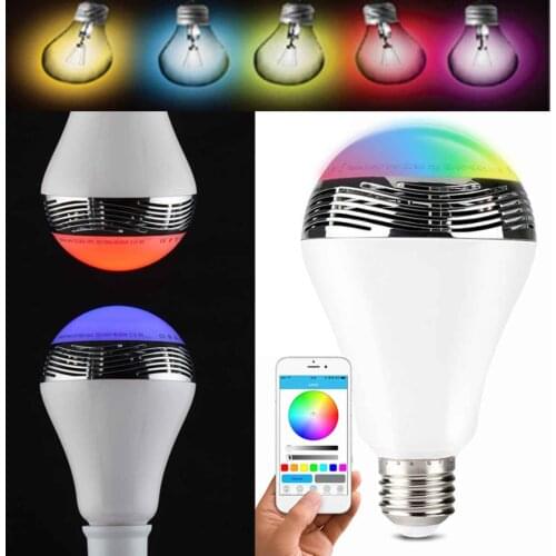 E27 Remote Control Lamp Bulb LED Speaker Bluetooth 4.0 Music RGB Light APP 2019 Newest