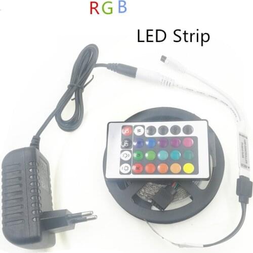 DC12V 5M SMD 5050 RGB white Waterproof 300 5050 LED Strip Flexible 3M Tape Strip Light with controlle and driver
