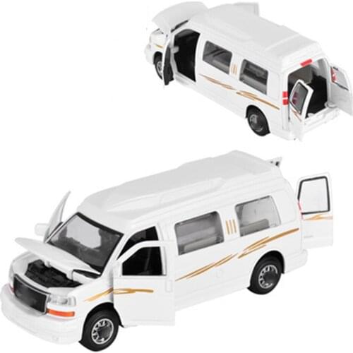 1:32 Van car simulation alloy mold adult child birthday gift open sound and light pull back collection ornament toy car