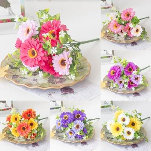 7 Heads Artificial Flower Bouquet Multi-color Artificial Chrysanthemum Flower for Living Room Desktop Decor декор для дома