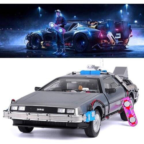 1/18 Scale Collection DeLorean DMC-12 Back to the Future Simulation Diecast Alloy Car Model Vehicle Toy traffic fans kids gift