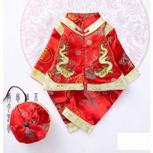 Newborn Baby Girls Boys Chinese Traditional Costumes Clothing Set Infant Spring Festival Wear New Year Halloween Tang Suit