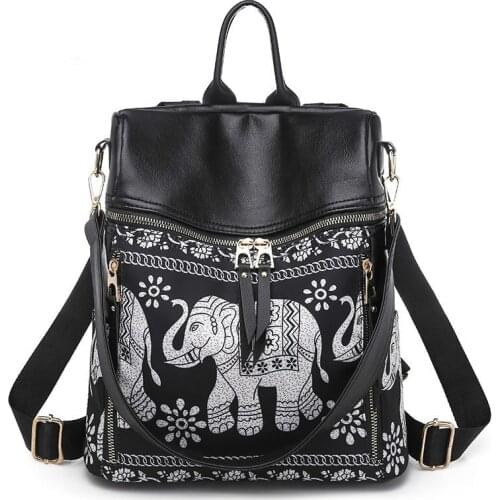 New Fashion Multifunction Women Backpack High Quality PU Leather Women Backpacks Brand Large Capacity Ladies Elephant 2019