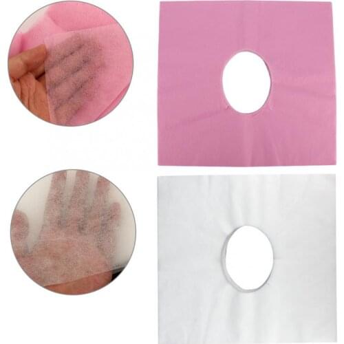 Disposable Beauty Salon Bed Face Hole Cover Non-woven Fabrics Massage Table Pillow Cover a