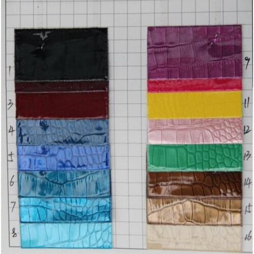 Factory wholesale PU crystal mirror crocodile pattern leatherette alligator grain artificial leather fabric material