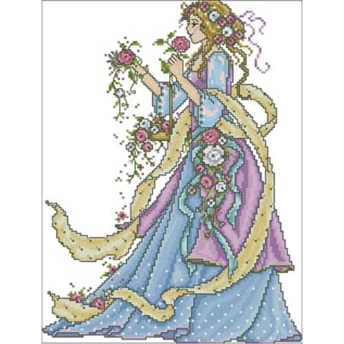 Smelling fairy patterns Counted Cross Stitch 11CT 14CT 18CT DIY Cross Stitch Kits Embroidery Needlework Sets home decor