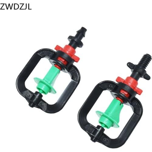 Garden Microjet Sprinkler Greenhouse Hanging Rotating Micro Nozzle With barbed 1/4" 6mm Threaded connector 100pcs