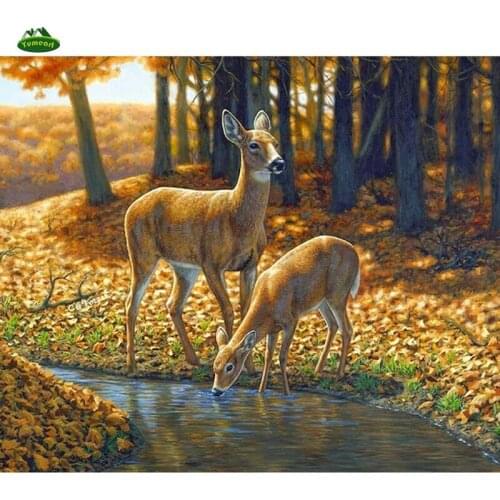 Full Square Diamond 5D DIY Diamond Painting "Brown deer" Embroidery Cross Stitch Square diamonds Mosaic Home mural Decor