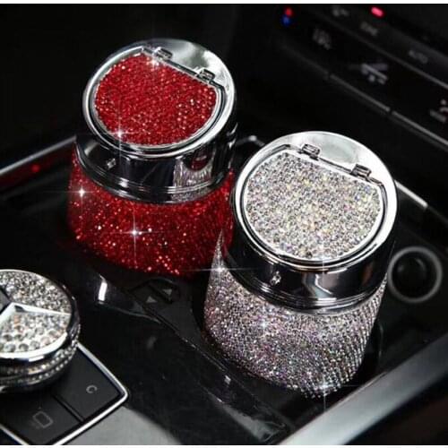 Handmade diamond ashtray portable smokeless tanker cigarette holder cigarette universal cylinder frame auto parts LB32704