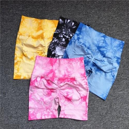 Women Adapt Dye Seamless Shorts High Waist Booty Gym Shorts Workout Short Fitness Ribbed Waisted Running Short Athletic Clothes