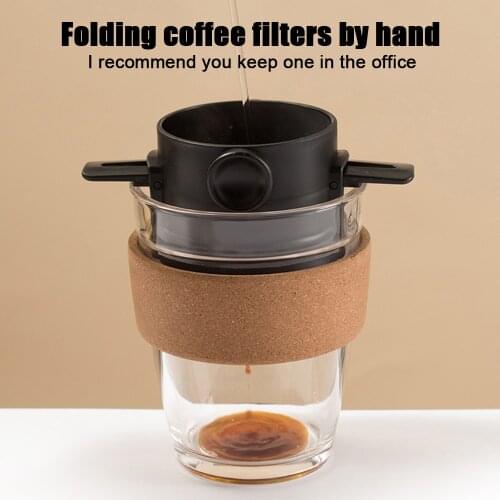 Foldable Coffee Filter 304 Stainless Steel Drip Coffee Tea Holder Funnel Basket Reusable Tea Infuser And Stand Coffee Dripper