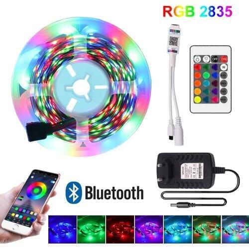 Bluetooth LED Strip Light 5M 10M 15M 20M RGB 2835 SMD Flexible Ribbon with Remote Waterproof RGB LED Light DC12V Tape Diode