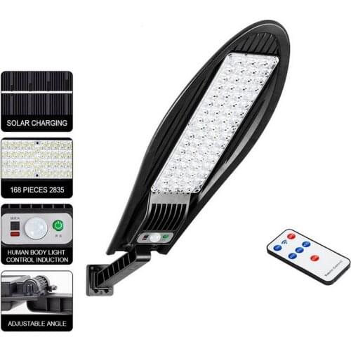 80W LED Outdoor Street Lamp Solar Motion Sensor Wall Light Waterproof Adjustable Brightness Street Lamp with Remote Control