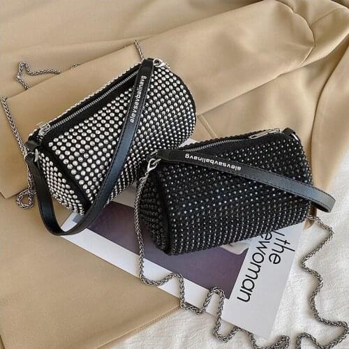 Bling Diamonds Evening Clutch Bag Women New Fashion Soft Pillow Small Handbag Shoulder Bags Ladies Dinner Party Clutch Purse