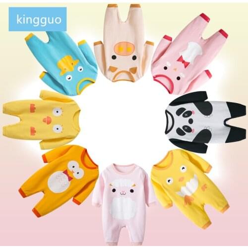 Spring and Autumn New Childrens Wear 0-3 Years Old Baby Long Sleeve One-piece Dress 3-6 Months Baby Animal Shape Print Robe