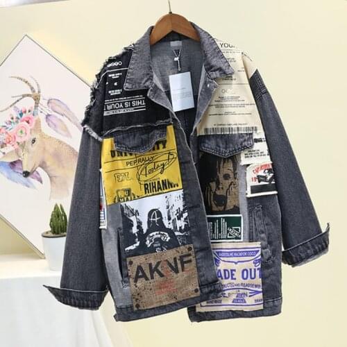 2020 denim jacket female winter big faux fur collar Korea denim coat female student short coat