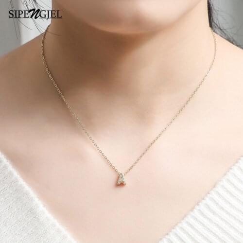 Fashion Cubic Zircon Initial Letter Necklace Fairy A-z Alphabet Statement Necklaces For Women Jewelry