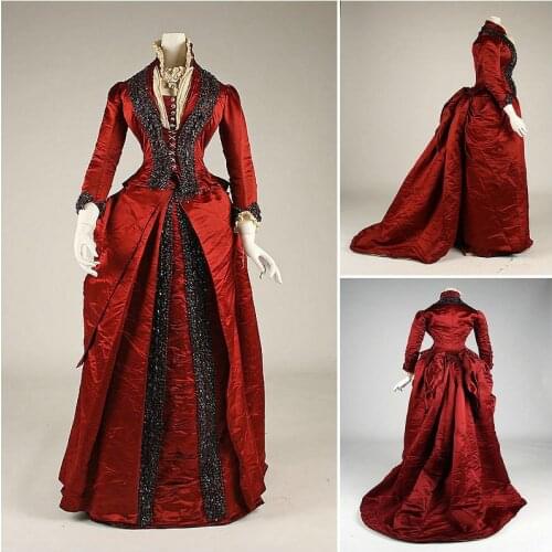 2017 New!19 Century Victorian Dress1860S Scarlett Civil War Southern Belle dress Halloween dresses US4-36 C-903