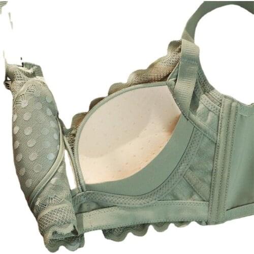 2021 latex underwear women gather together thin bra,comfortable and no steel ring adjustable retractable pair upper bra