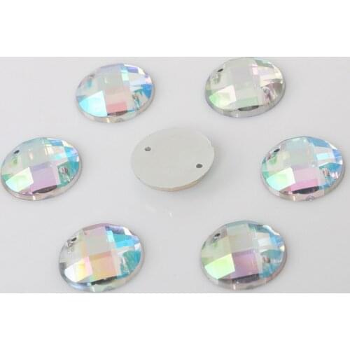 30pcs 16mm Round Crystal Flatback Acrylic Beads Rhinestones Loose Beads For DIY Jewelry Making DIY Craft Accessories